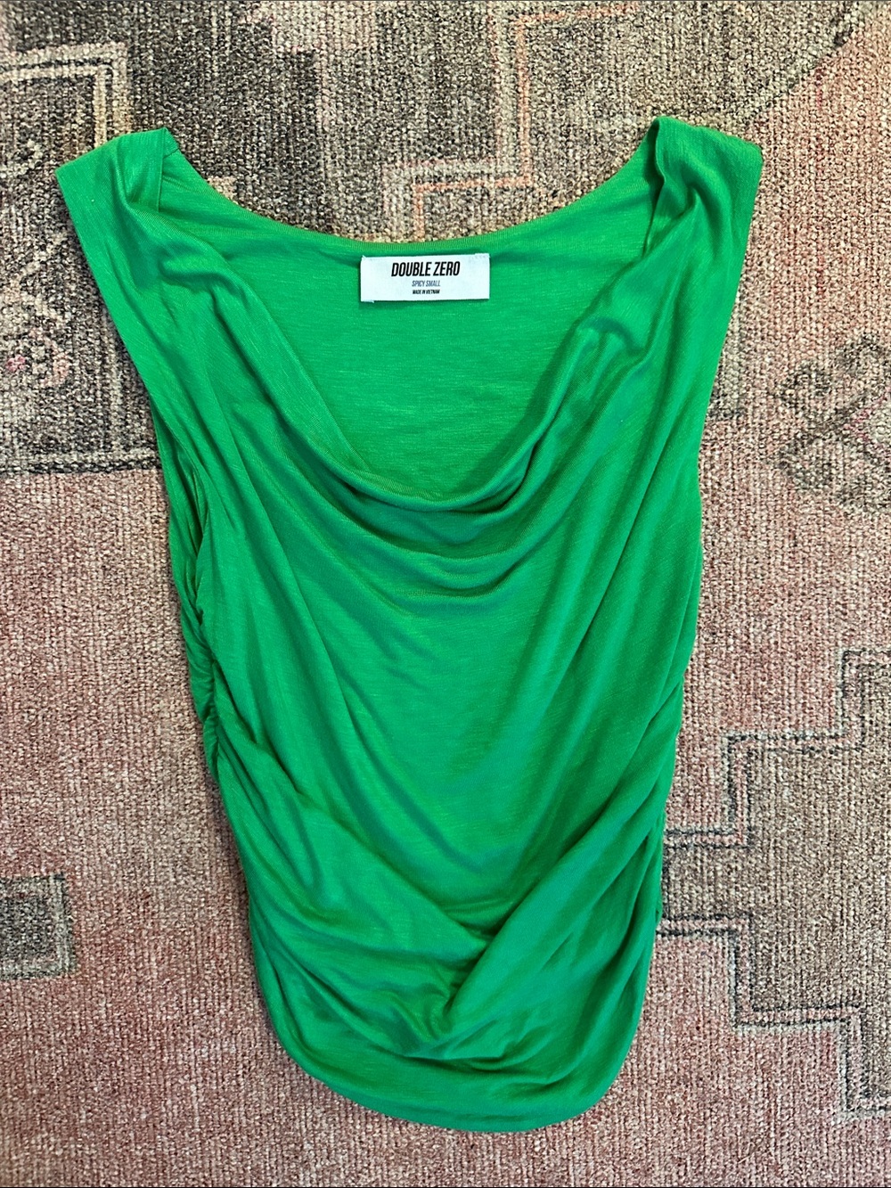 Double Zero Emerald Green Draped Cowl Neck Camisole